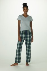 Boxercraft Women's Haley Green/White Plaid Flannel Pajama Pant