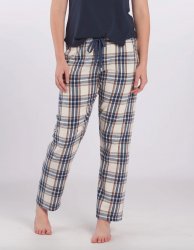 Boxercraft Women's Haley Natural Indigo Metro Plaid Flannel Pajama Pant