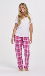 Boxercraft Women's Haley Pink Sophia Plaid Flannel Pajama Pant