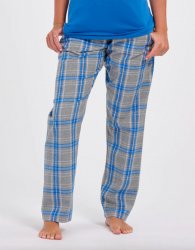 Boxercraft Women's Haley Oxford Heather/Royal Kingston Plaid Flannel Pajama Pant