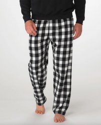 Boxercraft Men's Harley Black/White Buffalo Plaid Flannel Pajama Pant