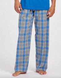 Boxercraft Men's Harley Oxford Heather Royal Kingston Plaid Flannel Pajama Pant