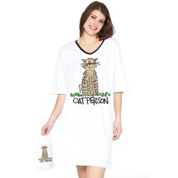 Emerson Street "Cat Person" Cotton Nightshirt in A Bag