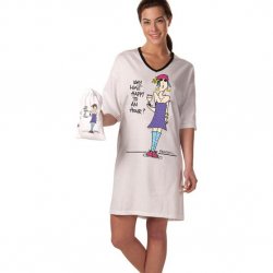 Emerson Street "Why Limit Happy to an Hour?" Cotton Nightshirt in a Bag
