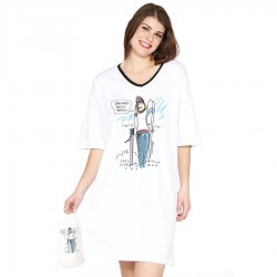 Emerson Street "I'm in a Meeting" Ski Cotton Nightshirt in a Bag