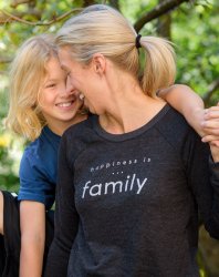 Happiness is...Family Women's Crewneck Sweatshirt in Charcoal
