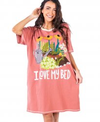 Lazy One I Love My Bed Nightshirt in Pink