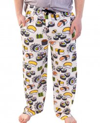 Lazy One Men's Rolled Out of Bed Sushi Cotton Knit Pajama Pant