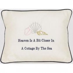 "Heaven Is A Bit Closer" Cream Embroidered Gift Pillow