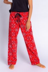 PJ Salvage Boots & Bonfires Flannel Pajama Pant in True Red