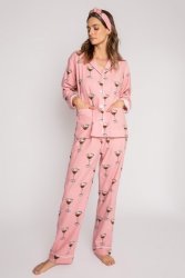 PJ Salvage "Espresso Yourself" Classic Flannel Pajama Set in Vintage Pink