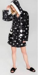 PJ Salvage Plush Dreamer Stars Robe in Black