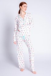 PJ Salvage Playful Prints Happy Hour Dreams Cotton Jersey Classic Pajama Set in Ivory