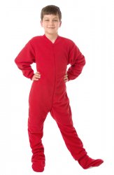 Big Feet Pajamas Kids Red Fleece One Piece Footy