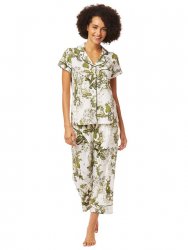 The Cat's Pajamas Women's Woodside Pima Knit Capri Pajama Set