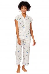 The Cat's Pajamas Women's La Mer Luxe Pima Capri Pajama Set