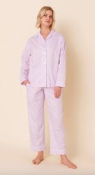 The Cat's Pajamas Women's Classic Gingham Luxe Pima Pajama Set in Lavender