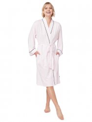 The Cat's Pajamas Women's Pink Moment Pima Knit Kimono  Robe