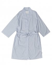 The Cat's Pajamas Women's Simple Stripe Luxe Pima Kimono  Robe in Blue