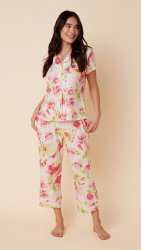 The Cat's Pajamas Women's Rosalita Pima Knit Capri Pajama Set