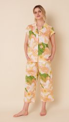 The Cat's Pajamas Women's Sun & Moon Luxe Pima Capri Pajama Set