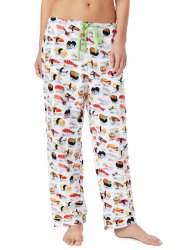 The Cat's Pajamas Women's Sushi Poplin Cotton Pajama Pant in White