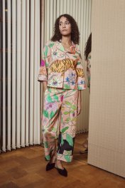 Karen Mabon Wild Creatures Organic Cotton Classic Pajama Set in Peach