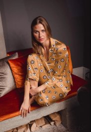 Averie Sleep Amara Greek Eyes Classic Japanese Satin Pajama Set