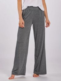 Boxercraft Women's Evelyn Black/Oxford Stripe Wide Leg Lounge Pant