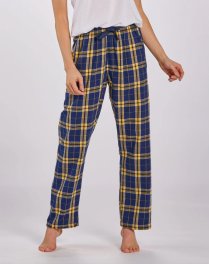 Boxercraft Women's Haley Navy/Gold Plaid Flannel Pajama Pant