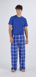 Boxercraft Men's Harley Carnegie Electric Blue Plaid Flannel Pajama Pant