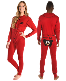 Lazy One Adult Unisex Red Bear Bum FlapJack
