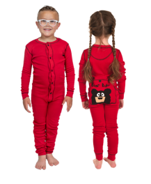 Lazy One Kids Unisex Red Bear Bum FlapJack
