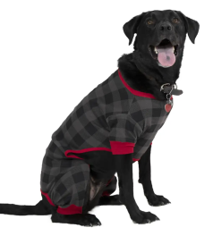 Lazy One Grey Plaid Onesie FlapJack for Dogs