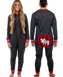 Lazy One Adult Unisex Moose Caboose FlapJack in Charcoal