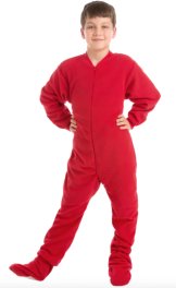 Big Feet Pajamas Kids Red Fleece One Piece Footy