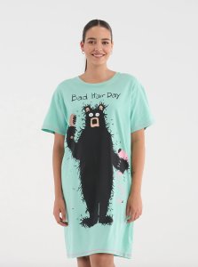 Little Blue House by Hatley Bad Hair Day Cotton Sleepshirt in Ocean Wave