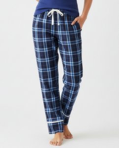 Boxercraft Women's Navy/Colmbia Plaid Cuffed Flannel Pajama Pant