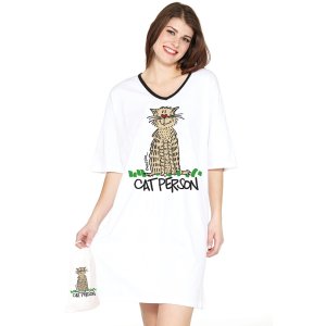 Emerson Street "Cat Person" Cotton Nightshirt in A Bag