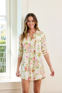 The Cat's Pajamas Women's Florentina Pima Knit Cotton Classic Nightshirt