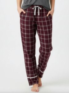 Boxercraft Girls Varsity Maroon/Oxford Cuffed Poly Flannel Lounge Pant
