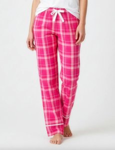 Boxercraft Girls Carnegie Pink Cuffed Poly Flannel Plaid Lounge Pant