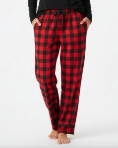 Boxercraft Girls Red/Black Buffalo Cuffed Poly Flannel Lounge Pant