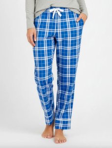 Boxercraft Girls Royal/Silver Cuffed Poly Flannel Lounge Pant