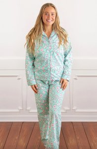 8 Oak Lane Women's Mahjong Stripe Cotton Classic Pajama Set