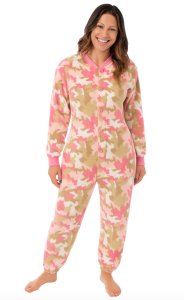 Big Feet Pajamas Adult Pink Camouflage Fleece One Piece Onesie
