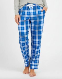 Boxercraft Women's Royal/Silver Plaid Flannel Cuffed Pajama Pant
