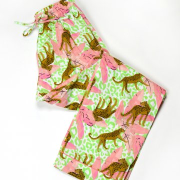 8 Oak Lane Women's Tropical Leopards Cotton Pajama Pant