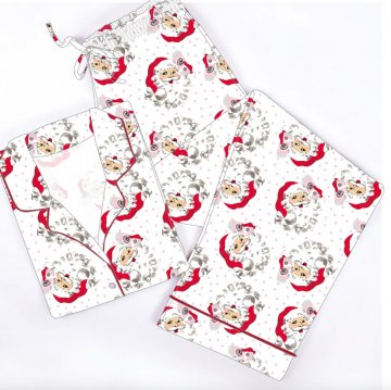 8 Oak Lane Women's Santa Claws Dot Flannel Classic Pajama Set