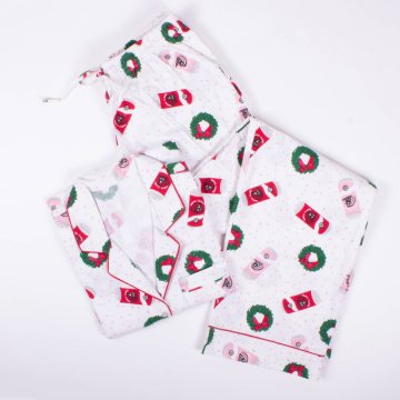 8 Oak Lane Women's Santa Claws Flannel Classic Pajama Set